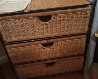 Wicker stand with drawers