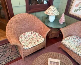 Wicker Chair & End Table