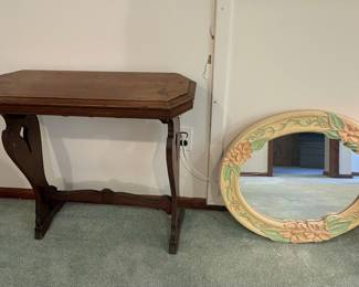 Vintage Accent Table & Mirror