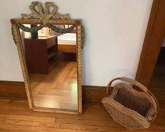 Antique Mirror & Baskets