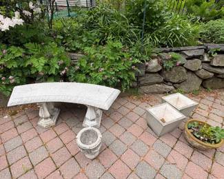 Concrete Bench & Planters