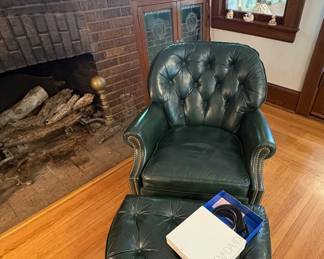 Leather Chair & Ottoman