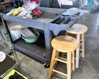 ANOTHER ROLLING PARTS CART, STOOLS