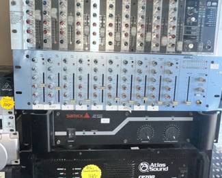 TOP TO BOTTOM: EURORACK PRO, ALESIS MULTIMIX, SAMICK, ATLAS SOUND.