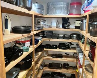LARGE PANTRY FULL OF GREAT COOKWARE