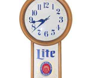 Miller Lite Wall Clock Lighted Sign Bar