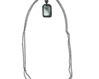 Antique Sterling Photo Locket & 18" Chain 1.6g