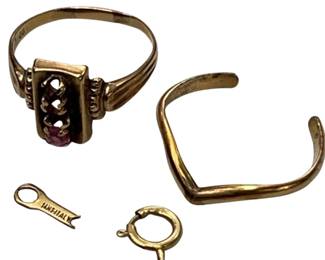 14K Scrap Rings LOT Marked and Acid Test 2.4g