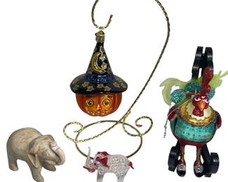 Handblown Christmas Ornament OWC Halloween Pumpkin Rooster