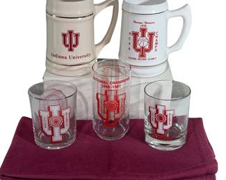 IU Stein Mugs Glasses Bar 1976 NCAA Champs