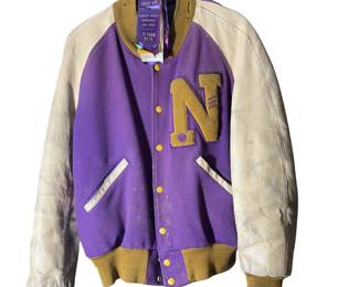 New Haven High School 1950s Letterman Jacket Leather Sleeve Track Ribbons