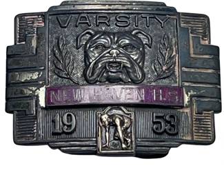 New Haven High School 1953 VARSITY Belt Buckle Enameled Indiana