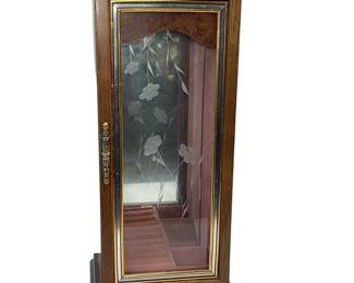 Vintage Costume Jewelry Necklace Case Glass Door
