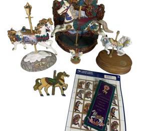 Carousel Horse Figures Dragon + US Stamps