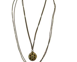 Goldette NY Multi Strand Locket Necklace Vintage Costume Jewelry