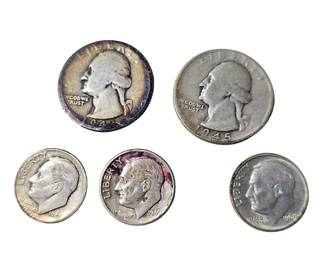 90% Silver Washington Quarters 42 45 + Dimes 47 49 64 Eisenhower