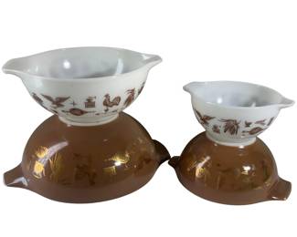 Vintage Pyrex Nesting Mixing Bowls Early American Cinderella