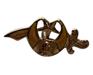 14K Masonic Templar Tie Lapel Pin Screw Back .7g