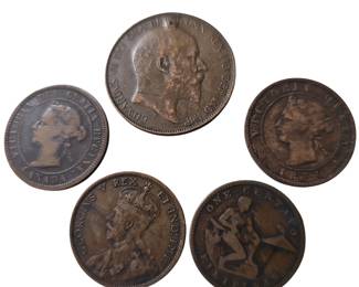 Late 1800s-Early 1900s Copper Pennies Half Penny US & Others