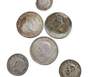 Silver Coins Canada 80% Quarters Dimes + 92.5% 1914 Dime