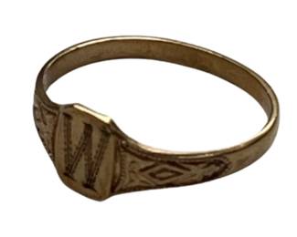 Antique 10K Child Baby Signet Ring W or M .4g Jewelry