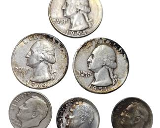 90% Silver Washington Quarters 51 54 64 + Dimes 52 52 64 Eisenhower