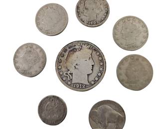 Silver Coins US Barber Half Dollar Seated Liberty Dime +Nickels Buffalo