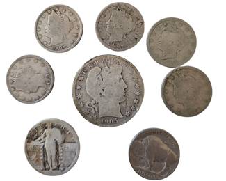 Silver 90% Coins US Barber Half Dollar Standing Liberty .25 +Nickels Buffalo