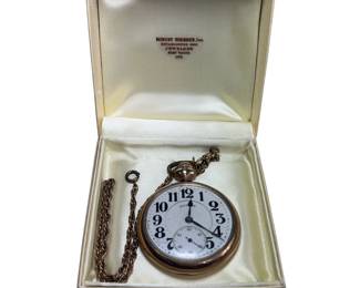 Antique Illinois Bunn Special 21 Jewel Pocket Watch Gold Warranted Balance Wheel Running