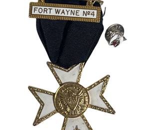 Mizpah Templar Medal +Pin Indiana Fort Wayne No 4 Malta Cross