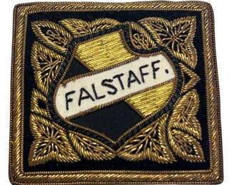 1959 Falstaff Brewing Corp Gold Threaded Badge Hat Sleeve + W2 Slip