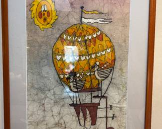 Vintage batik in beautiful wood frame