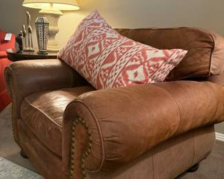 Great leather chair with matching ottoman