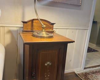 English inlaid music cabinet
