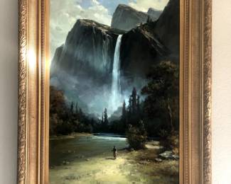 Rudolf Weber Yosemite Oil Painting 45.75” x 33.25”
