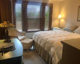 Beautyrest Queen Mattress, Pier1 Wicker Chair & Ottoman..