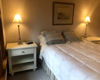 Aspenhome Nightstands 28.75” t x 28” w x 18.25” d, Beautyrest Queen Mattress