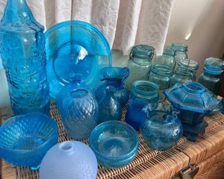 Vintage blue glass