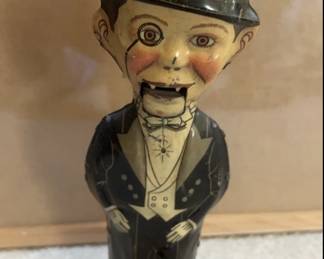 Vintage toys like 1930s Marx Charlie McCarthy tin toy