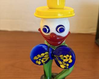 Murano-like glass candlestick holder