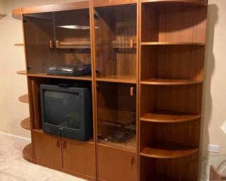 Danish-Style Teak Entertainment Center - 3 pieces