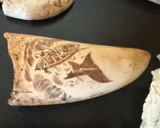 Scrimshaw Sperm Whale Tooth