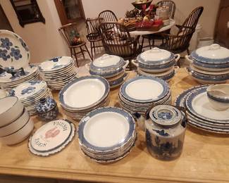 Lots of different blue and white dishes available