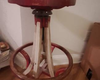 Old wooden barstool, one of a kind!