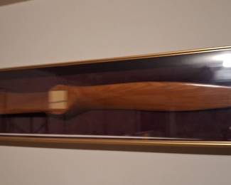 Old wooden airplane propeller professionally framed