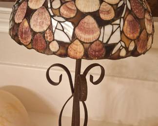 Unique lamp with seashell shade