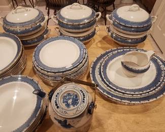 Blue and white kitchen items