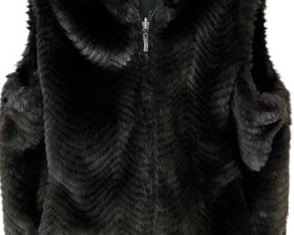 Faux Fur Vest w Hood