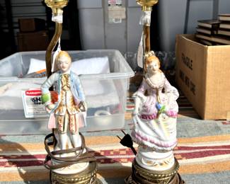Antique Victorian Courting Lamps