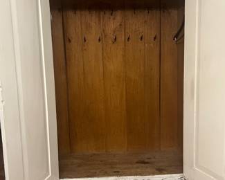 Beautiful painted Antique Armoire with drawer, hanging rod, and hooks